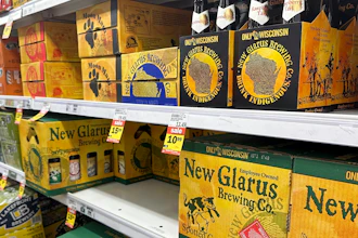 Beer on display at a grocery store in Milwaukee, June 19, 2023.