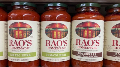 Jars of Rao's sauce at a store in New York, Aug. 8, 2023.