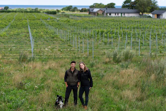 Emma Berto, right, and Romain Chichery at Thora Vingård, Båstad, Sweden, July 26, 2023.
