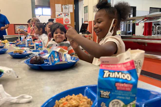 Students eating lunch at Lowell Elementary School, Albuquerque, N.M., Aug. 22, 2023.