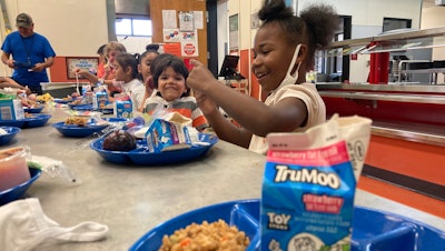 Students eating lunch at Lowell Elementary School, Albuquerque, N.M., Aug. 22, 2023.