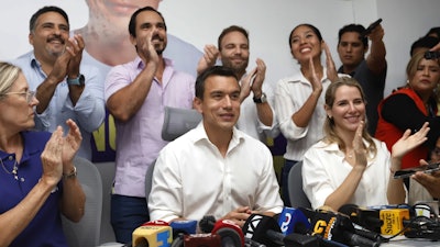 Daniel Noboa, presidential candidate for Alianza Accion Democratica Nacional, at a press conference in Guayaquil, Ecuador, Aug. 20, 2023.