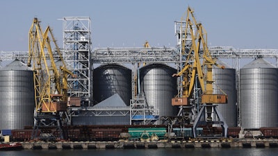 Grain storage terminal at the Odesa Sea Port, Odesa, Ukraine, Aug. 19, 2022.