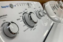 General Electric washing machines displayed at a store in Marietta, Ga., Sept. 15, 2023.