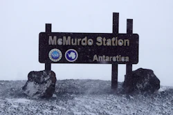 A sign at McMurdo Station, Dec. 4, 2018.