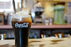 A Coke float on the counter of the Lexington Candy Shop, New York, Sept. 28, 2023.