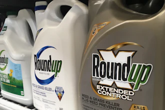 Containers of Roundup on a store shelf in San Francisco, Feb. 24, 2019.