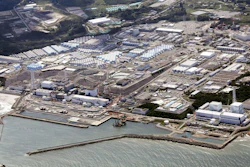 This aerial view shows the Fukushima Daiichi nuclear power plant in Fukushima, northern Japan, on Aug. 24, 2023, shortly after its operator Tokyo Electric Power Company Holdings TEPCO began releasing its first batch of treated radioactive water into the Pacific Ocean.