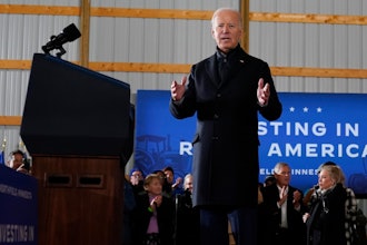President Joe Biden at Dutch Creek Farms in Northfield, Minn., Nov. 1, 2023.