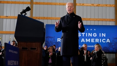 President Joe Biden at Dutch Creek Farms in Northfield, Minn., Nov. 1, 2023.