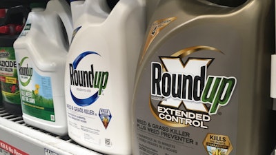 Containers of Roundup sit on a store shelf on San Francisco, Feb. 24, 2019.