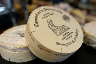 Camembert on sale in a Ville d'Avray cheese shop outside Paris, Nov. 21, 2023.
