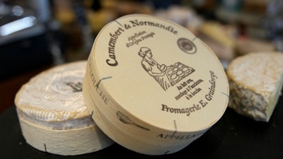 Camembert on sale in a Ville d'Avray cheese shop outside Paris, Nov. 21, 2023.