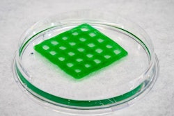 The grid shape of the material helps the bacteria take in carbon dioxide.