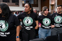 Advocates for a Starbucks employees union at a hearing at the Capitol in Washington, March 29, 2023.