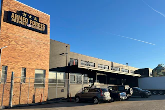 The exterior of Armed Forces Brewing Company's planned taproom and distribution center, Norfolk, Va., Dec. 7, 2023.