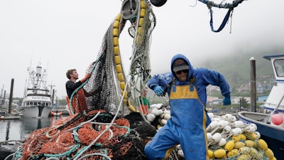 Salmon fisherman stack nets. Kodiak, Alaska. June 22, 2023.