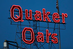 Quaker Oats sign in Cedar Rapids, Iowa, June 8, 2021.