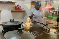 Chef Failatu Abdul-Razak attempts to break a world record for marathon cooking in Tamale, Ghana, Jan. 5, 2024.