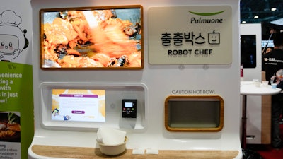The Yo-Kai Express robot chef machine made in partnership with Pulmone at the CES tech show, Las Vegas, Jan. 10, 2024.