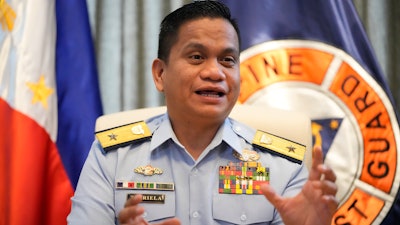 Philippine coast guard spokesman Commodore Jay Tarriela during an interview in Manila, Jan. 23, 2024.