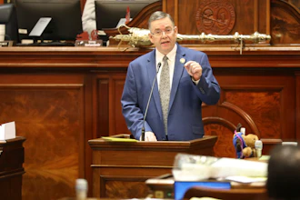 South Carolina Rep. John McCravy, R-Greenwood, speaks on the floor of the state House, Feb. 14, 2024.