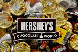 - A mixture of Hershey's chocolates is displayed in the company's Times Square store, March 1, 2017, in New York. Hershey is cautioning on its 2024 profit growth as the company contends with rising cocoa costs that are leading to higher prices for chocolate. Cocoa futures prices have doubled over the past year and hit an unprecedented $5,874 per metric ton Friday, Feb. 9, 2024, in intraday trading.