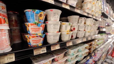 Yogurt displayed for sale at a grocery store in River Ridge, La., July 11, 2018.