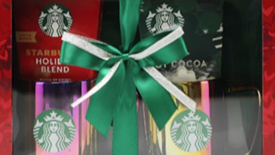This photo provided by Consumer Product Safety Commission shows Metallic Mugs included in 2023 Holiday Starbucks-branded Gift Sets.