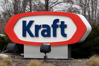 This March 25, 2015, file photo shows the Kraft logo in Northfield, Ill.