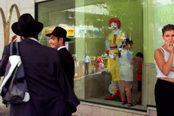 Exterior of a McDonald's restaurant, Jerusalem, Aug. 16, 2002.