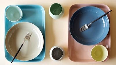 Dining plates made by Mud Australia.