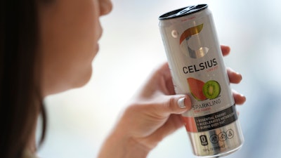 A can of Celsius, a fitness drink that is supposed to accelerate metabolism and burn body fat, is shown on Wednesday, April 10, 2024, in New York. The frenzy of functional beverages – drinks designed to do more than just taste good or hydrate - has grown into a multi-billion-dollar industry.