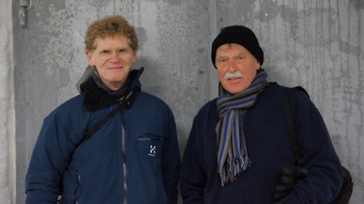Cary Fowler, left, and Geoffrey Hawtin at the Svalbard Global Seed Vault in Norway, Feb. 24, 2014.