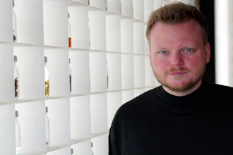 Rasmus Munk, co-owner and chef of Alchemist, in the restaurant's kitchen, Copenhagen, May 6, 2024.