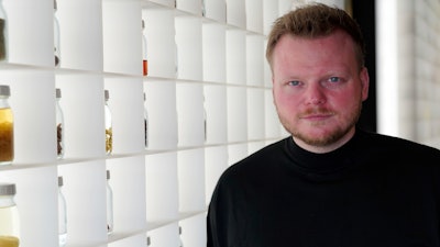 Rasmus Munk, co-owner and chef of Alchemist, in the restaurant's kitchen, Copenhagen, May 6, 2024.