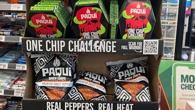 Paqui One Chip Challenge chips at a 7-Eleven store in Boston, Sept. 7, 2023.