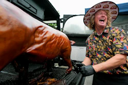 Brad Orrison of The Shed BBQ and Blues Joint at the World Championship Barbecue Cooking Contest, Memphis, May 18, 2024.