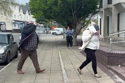 In a still image taken from video, Ann and Bernard McDonagh arrive at Swansea Crown Court, Swansea, Wales, May 29, 2024.