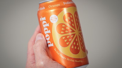 A can of Poppi prebiotic soda is shown on April 10, 2024, in New York.
