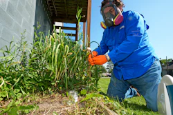 Scott Smith, whose testing in East Palestine, Ohio, has been sited in a petition by the Government; Accountability Project, tests onions grown in the garden of Tamara Lynn Freeze in East Palestine, Ohio, on Wednesday, June 12, 2024.