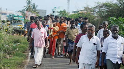 A funeral procession in Kallakurichi, India, June 20, 2024.