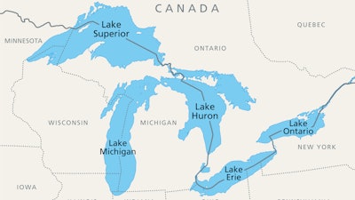 Map of Great Lakes