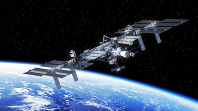 International Space Station Orbiting Earth.