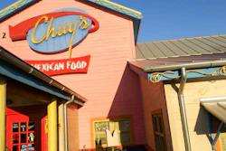 Exterior entrance of Chuy's Mexican restaurant in College Station, TX.