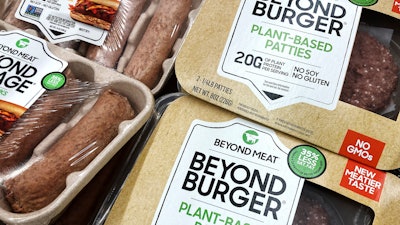Beyond Meat products are seen in a grocery store in Mount Prospect, Ill.