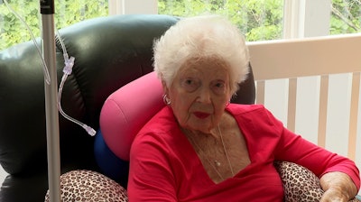 Sue Fleming, 88, who was among more than 40 people sickened with listeria food poisoning tied to a deadly outbreak involving Boar's Head deli meats, sits at her home in High Ridge, Mo.