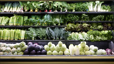 Produce in grocery store.