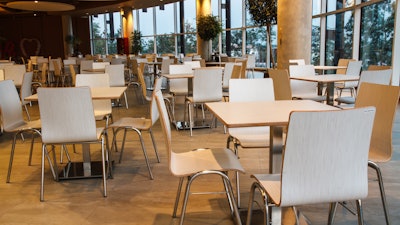 An empty university dining center.