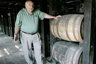 Wild Turkey master distiller Jimmy Russell in a warehouse in Lawrenceburg, Ky., June 18, 2008.